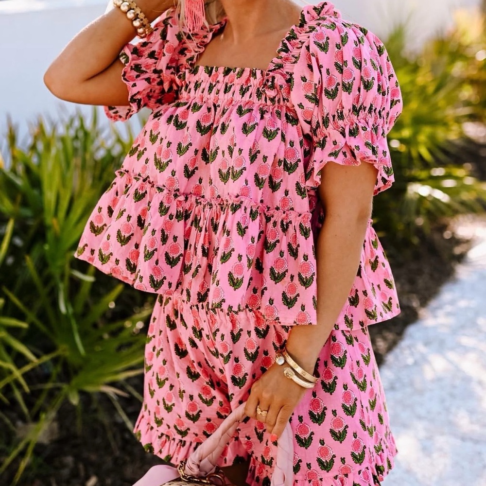 Pink and Yellow Polly Short Set